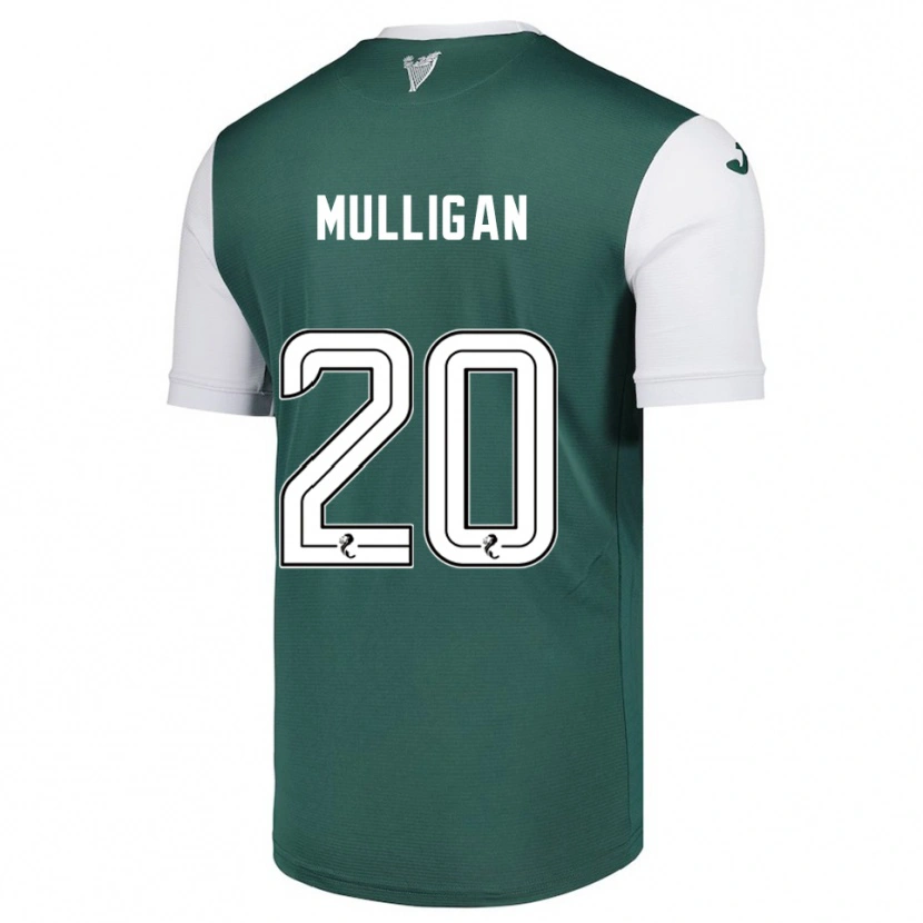 Danxen Mænd Josh Mulligan #20 Grøn Hvid Hjemmebane Spillertrøjer 2025/26 Trøje T-Shirt