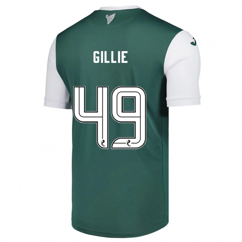Danxen Mænd Lewis Gillie #49 Grøn Hvid Hjemmebane Spillertrøjer 2025/26 Trøje T-Shirt