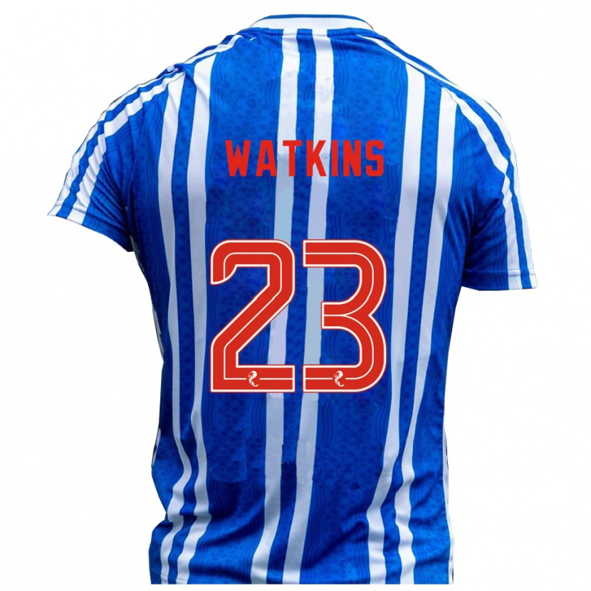 Danxen Mænd Marley Watkins #23 Blå Hvid Hjemmebane Spillertrøjer 2025/26 Trøje T-Shirt