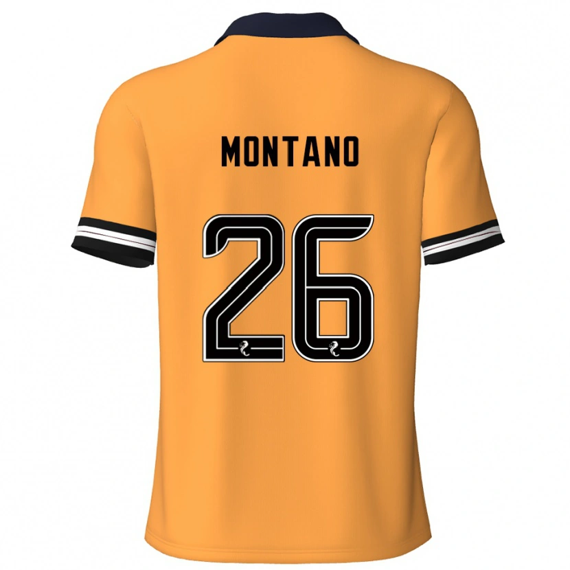 Danxen Mænd Cristian Montano #26 Gul Sort Hjemmebane Spillertrøjer 2025/26 Trøje T-Shirt
