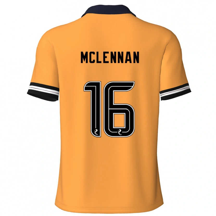 Danxen Mænd Connor Mclennan #16 Gul Sort Hjemmebane Spillertrøjer 2025/26 Trøje T-Shirt