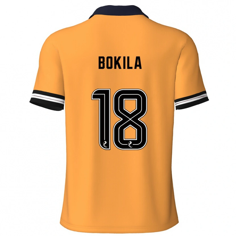 Danxen Mænd Jeremy Bokila #18 Gul Sort Hjemmebane Spillertrøjer 2025/26 Trøje T-Shirt