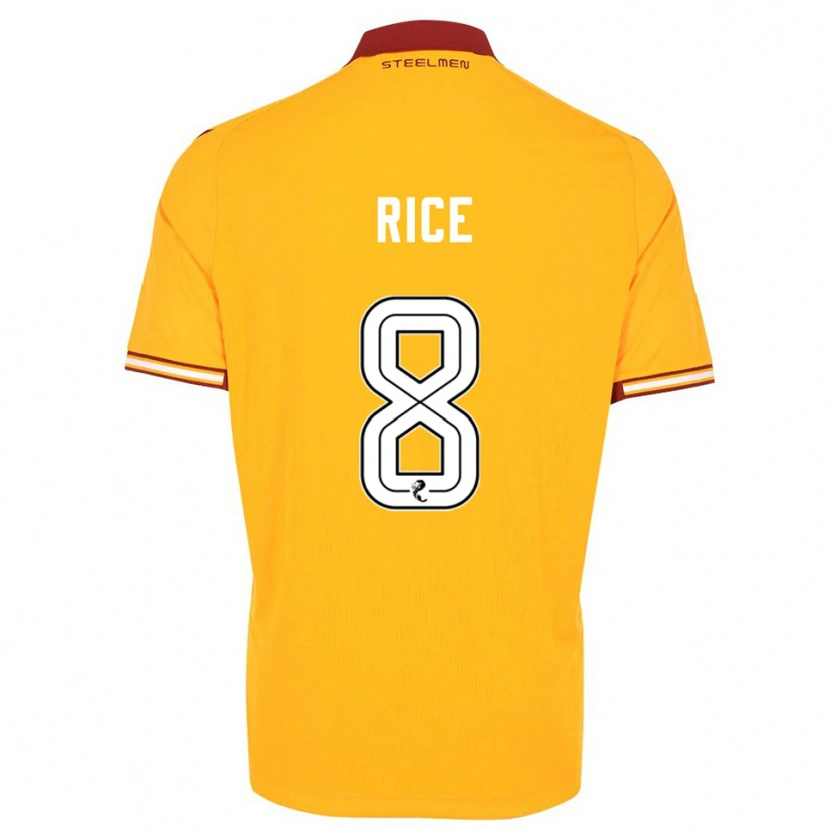 Danxen Mænd Katie Rice #8 Gul Burgunder Hjemmebane Spillertrøjer 2025/26 Trøje T-Shirt