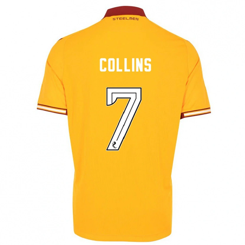 Danxen Mænd Bailley Collins #7 Gul Burgunder Hjemmebane Spillertrøjer 2025/26 Trøje T-Shirt