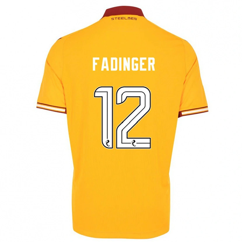Danxen Mænd Lukas Fadinger #12 Gul Burgunder Hjemmebane Spillertrøjer 2025/26 Trøje T-Shirt