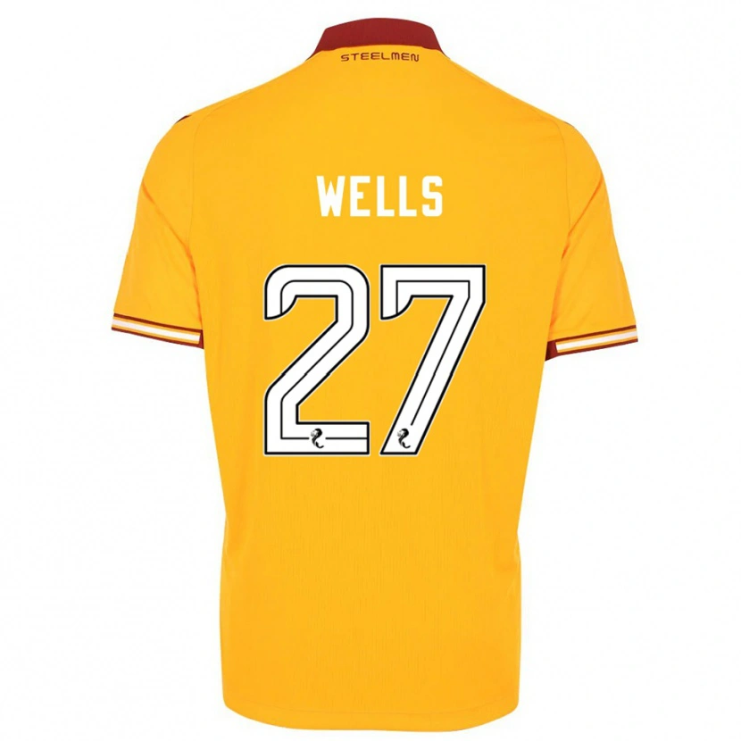 Danxen Mænd Dylan Wells #27 Gul Burgunder Hjemmebane Spillertrøjer 2025/26 Trøje T-Shirt