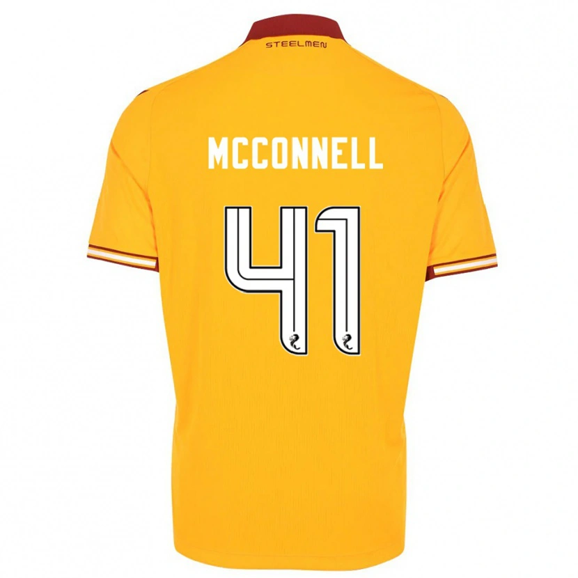 Danxen Mænd Jack Mcconnell #41 Gul Burgunder Hjemmebane Spillertrøjer 2025/26 Trøje T-Shirt