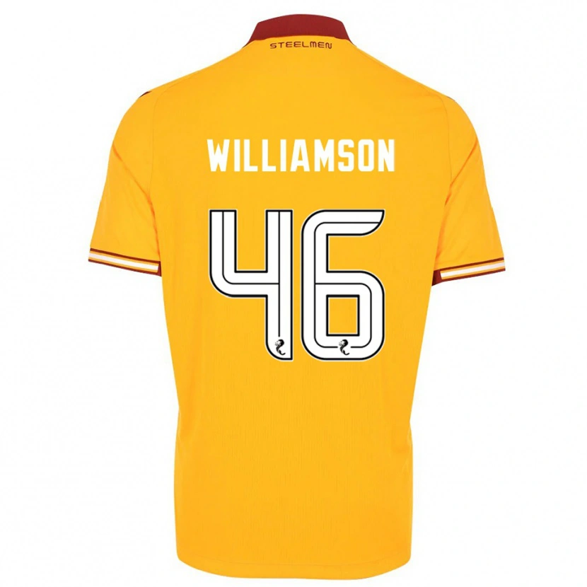 Danxen Mænd Scott Williamson #46 Gul Burgunder Hjemmebane Spillertrøjer 2025/26 Trøje T-Shirt