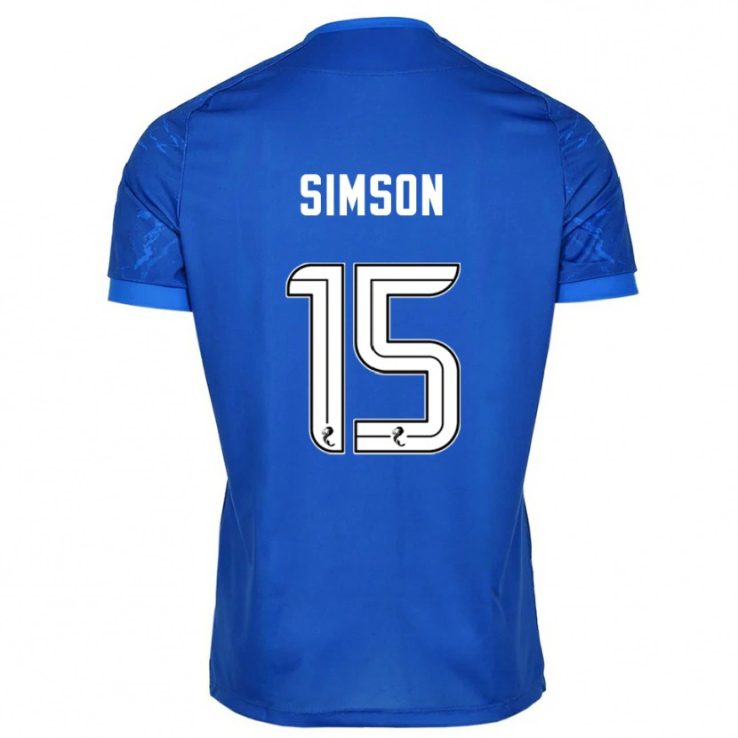 Danxen Mænd Steffi Simson #15 Blå Hvid Hjemmebane Spillertrøjer 2025/26 Trøje T-Shirt