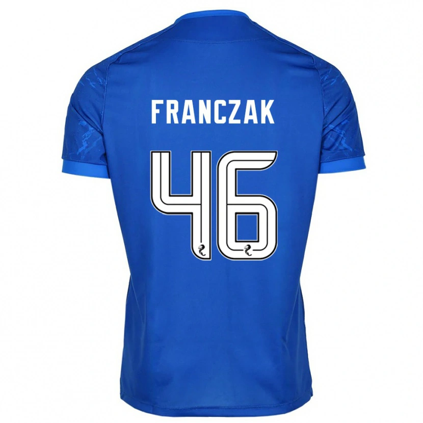 Danxen Mænd Franciszek Franczak #46 Blå Hvid Hjemmebane Spillertrøjer 2025/26 Trøje T-Shirt