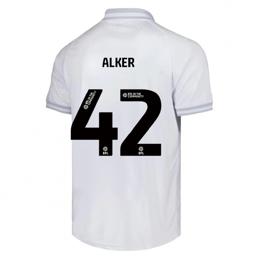 Danxen Mænd Luke Alker #42 Hvid Grå Sort Udebane Spillertrøjer 2025/26 Trøje T-Shirt
