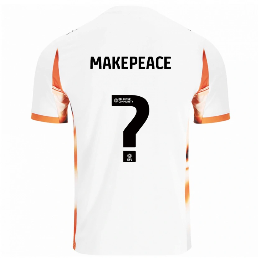 Danxen Mænd Isla Makepeace #0 Hvid Orange Sort Udebane Spillertrøjer 2025/26 Trøje T-Shirt