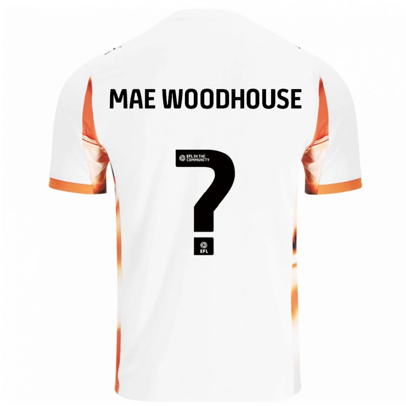 Danxen Mænd Evie Mae Woodhouse #0 Hvid Orange Sort Udebane Spillertrøjer 2025/26 Trøje T-Shirt
