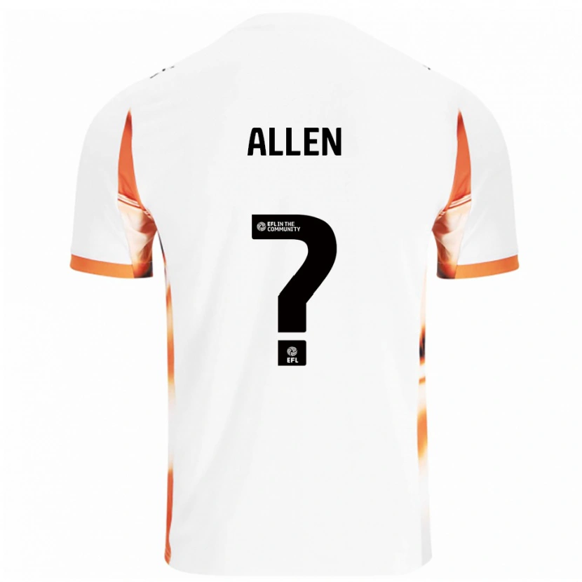 Danxen Mænd Karen Allen #0 Hvid Orange Sort Udebane Spillertrøjer 2025/26 Trøje T-Shirt