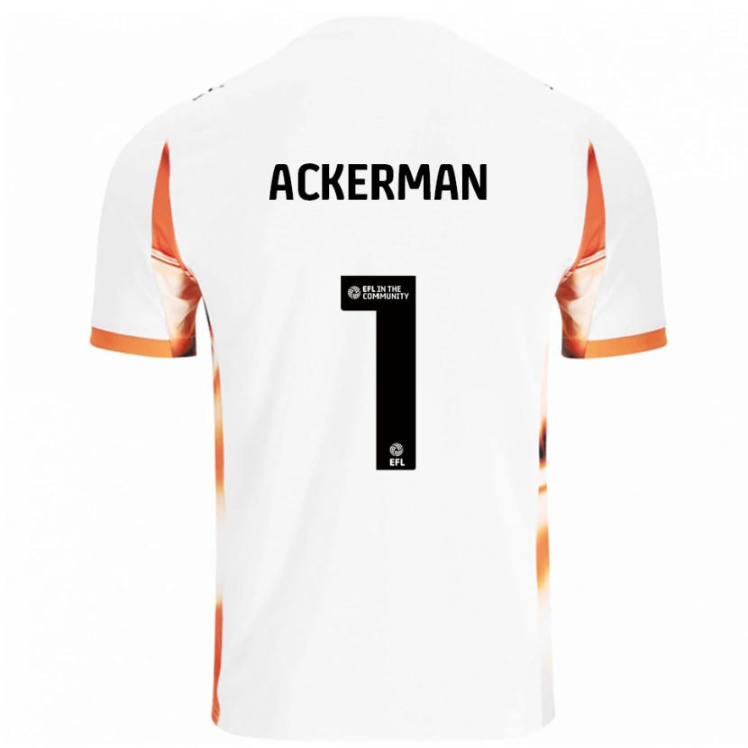 Danxen Mænd Emily Ackerman #1 Hvid Orange Sort Udebane Spillertrøjer 2025/26 Trøje T-Shirt