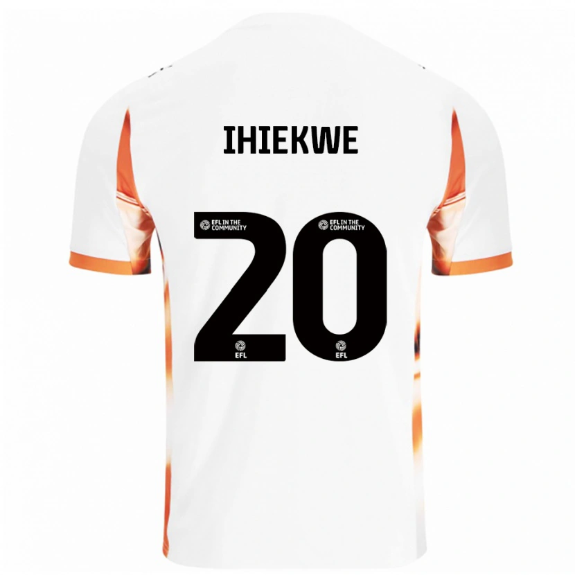 Danxen Mænd Michael Ihiekwe #20 Hvid Orange Sort Udebane Spillertrøjer 2025/26 Trøje T-Shirt
