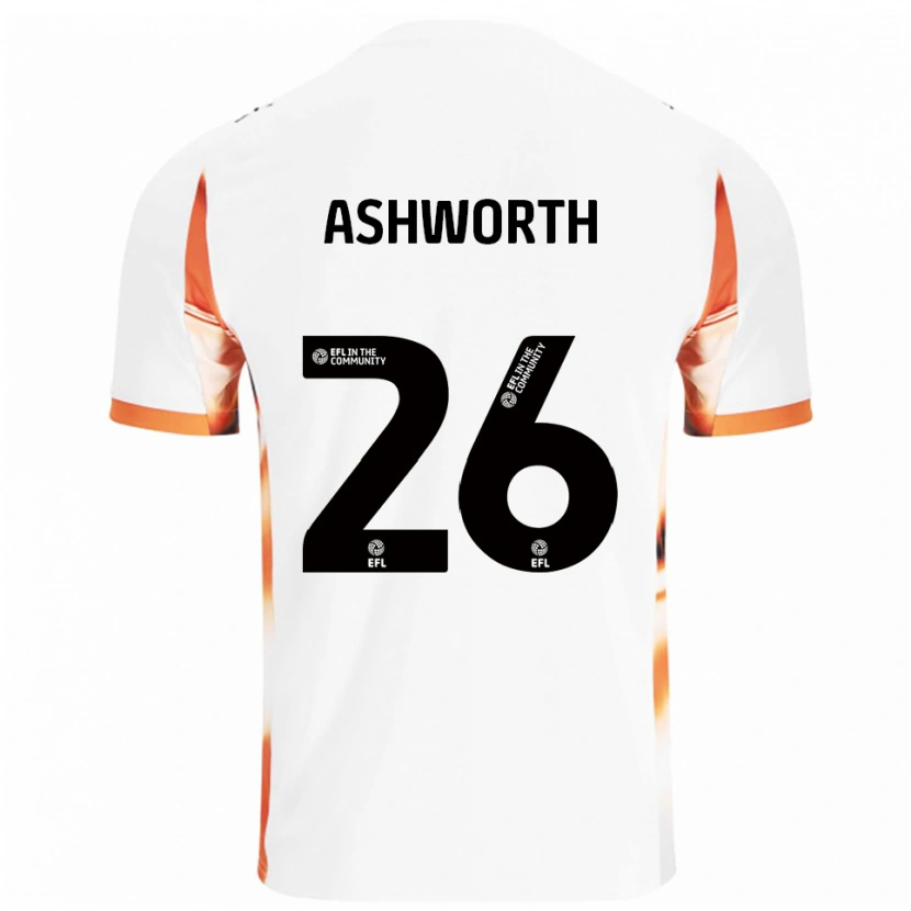 Danxen Mænd Zac Ashworth #26 Hvid Orange Sort Udebane Spillertrøjer 2025/26 Trøje T-Shirt
