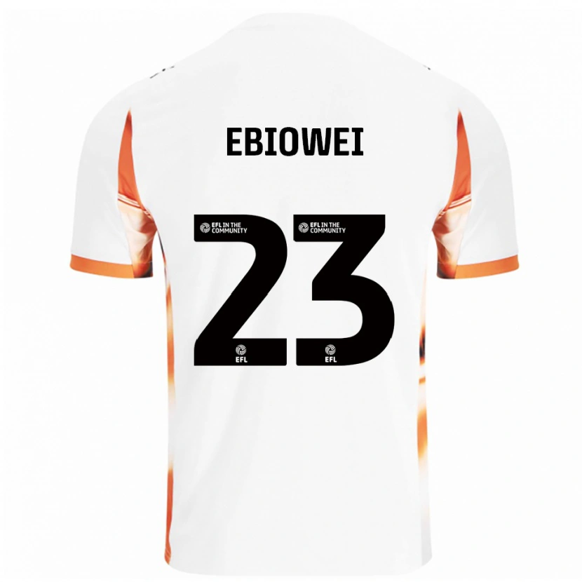 Danxen Mænd Malcolm Ebiowei #23 Hvid Orange Sort Udebane Spillertrøjer 2025/26 Trøje T-Shirt