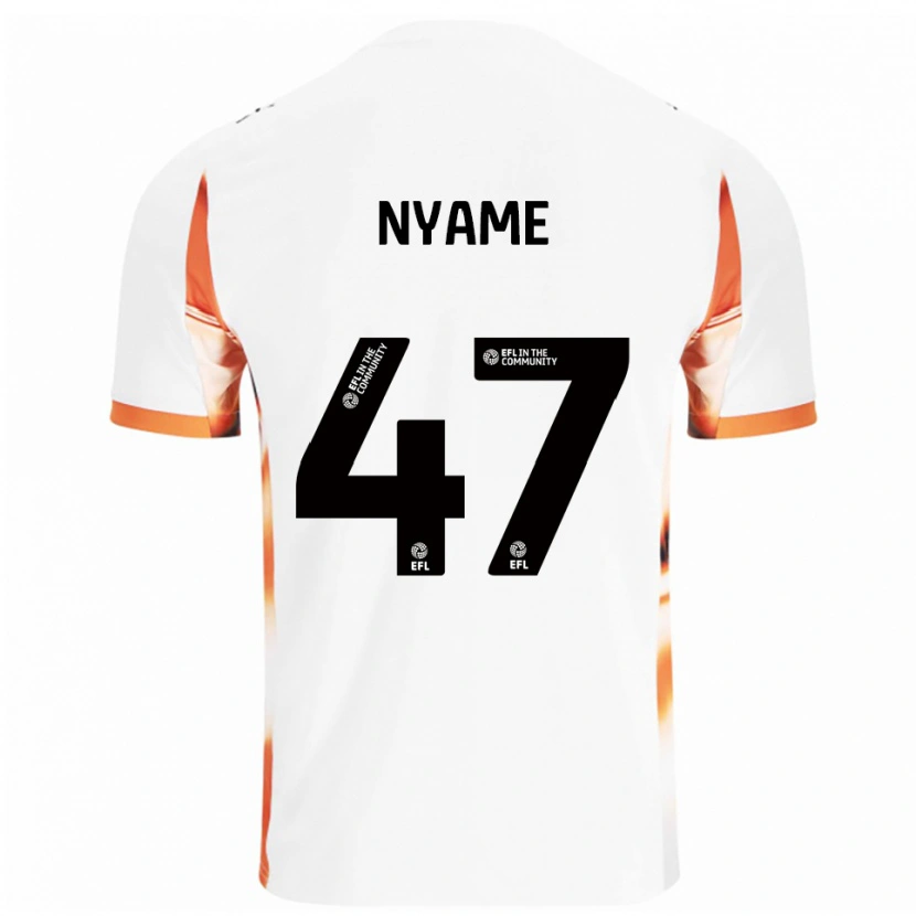 Danxen Mænd Josh Nyame #47 Hvid Orange Sort Udebane Spillertrøjer 2025/26 Trøje T-Shirt