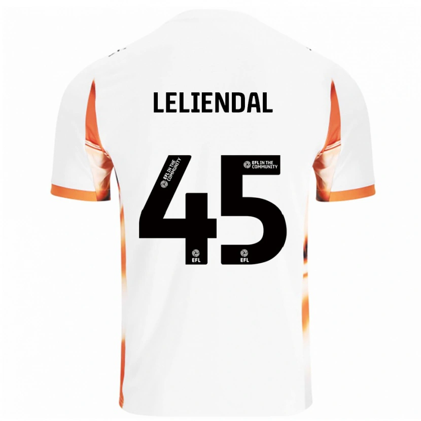 Danxen Mænd Ky-Mani Leliendal #45 Hvid Orange Sort Udebane Spillertrøjer 2025/26 Trøje T-Shirt