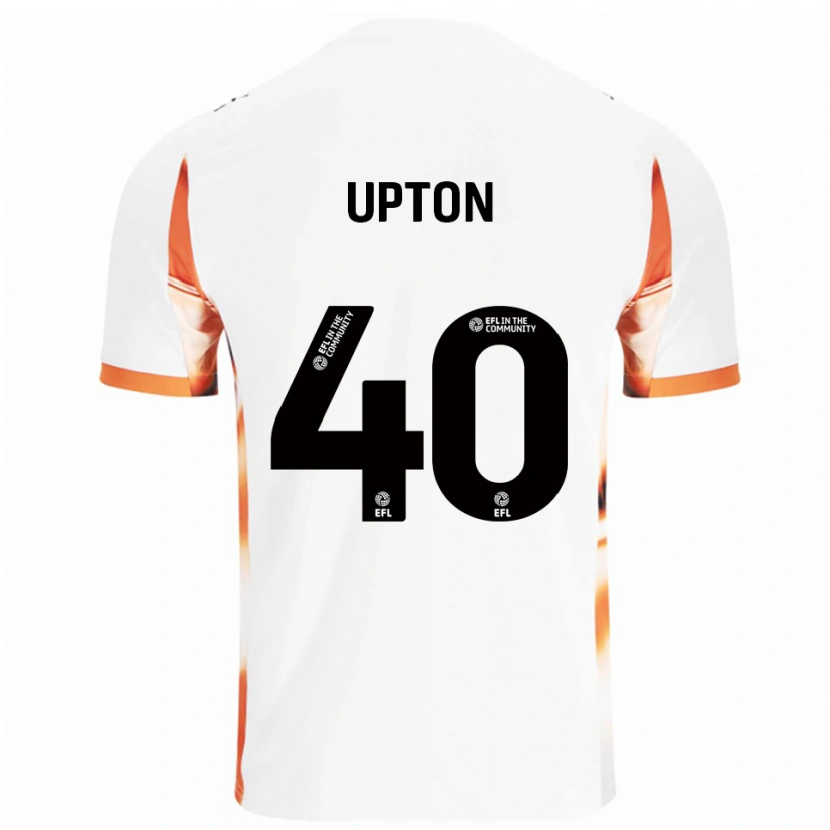 Danxen Mænd Theo Upton #40 Hvid Orange Sort Udebane Spillertrøjer 2025/26 Trøje T-Shirt