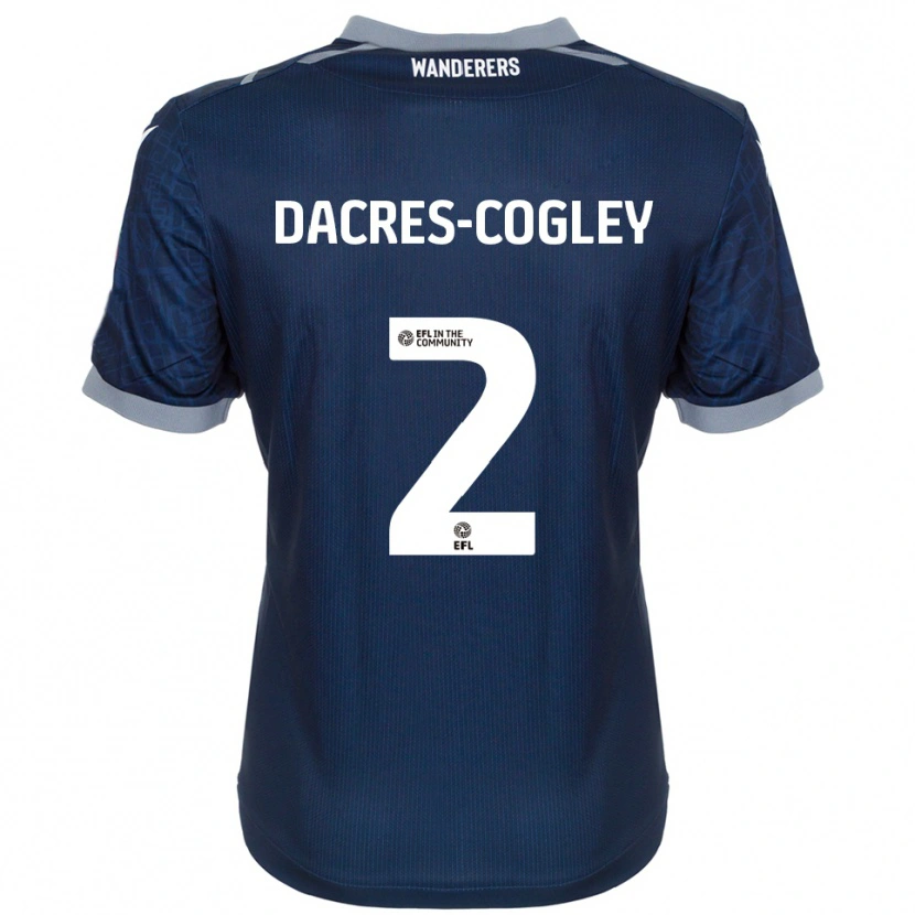 Danxen Mænd Josh Dacres-Cogley #2 Marineblå Grå Udebane Spillertrøjer 2025/26 Trøje T-Shirt