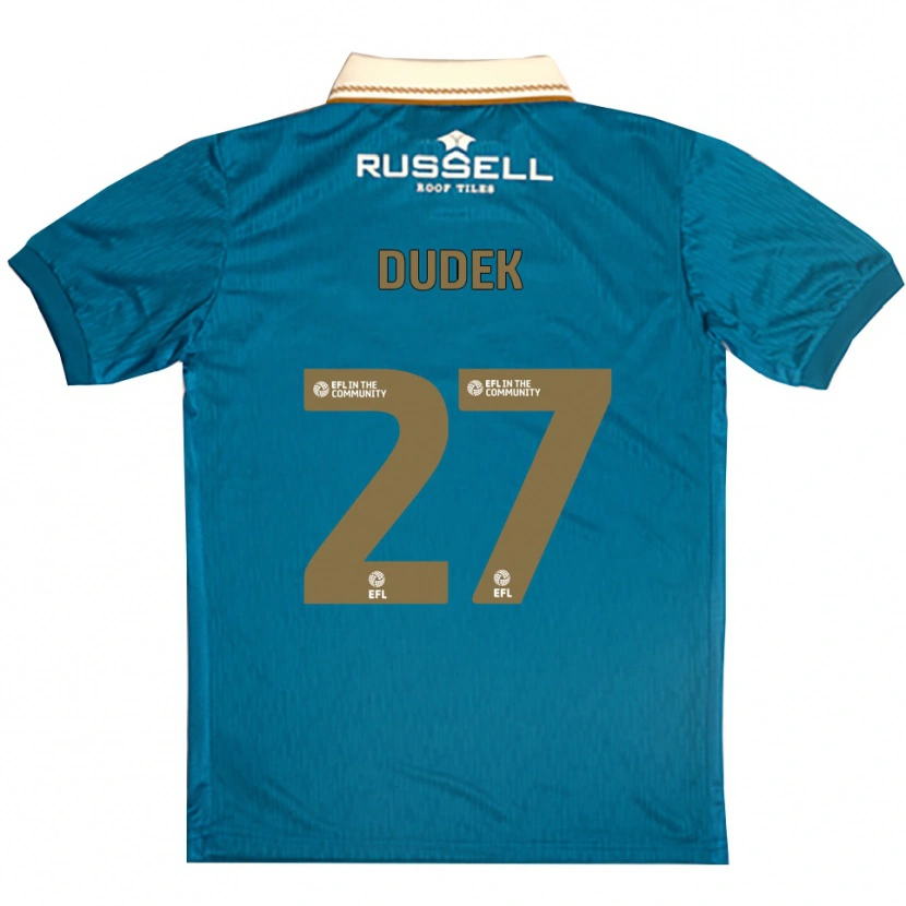 Danxen Mænd Kamil Dudek #27 Lyseblå Hvid Udebane Spillertrøjer 2025/26 Trøje T-Shirt