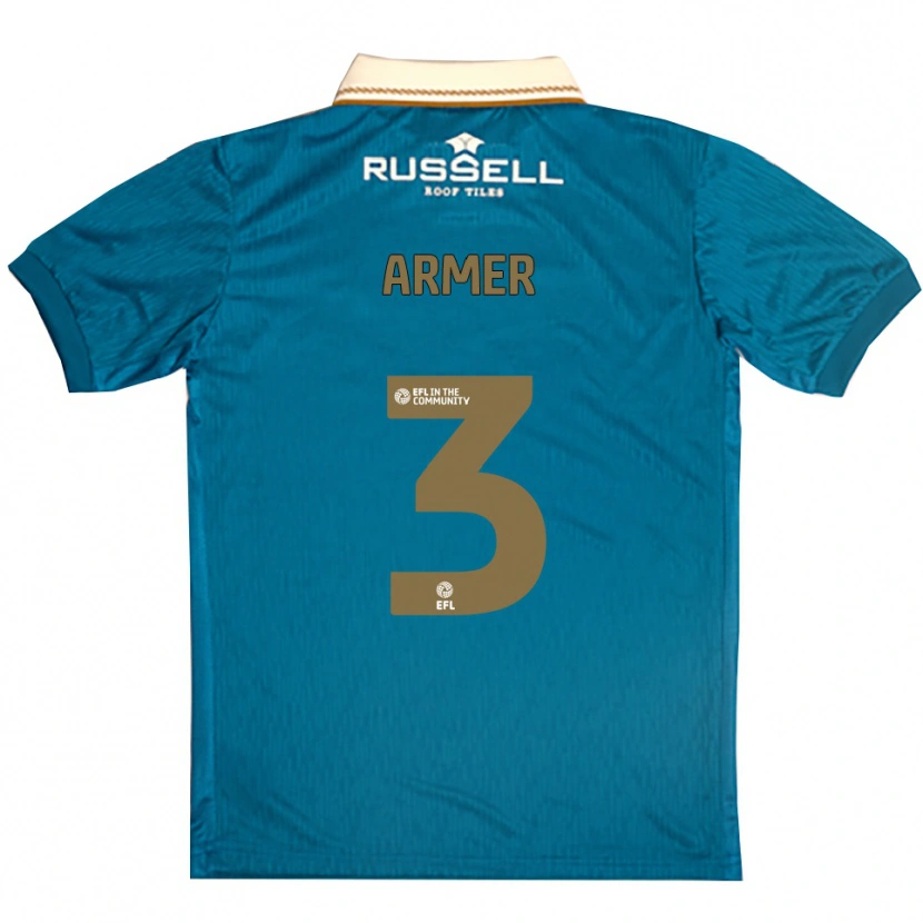 Danxen Mænd Jack Armer #3 Lyseblå Hvid Udebane Spillertrøjer 2025/26 Trøje T-Shirt