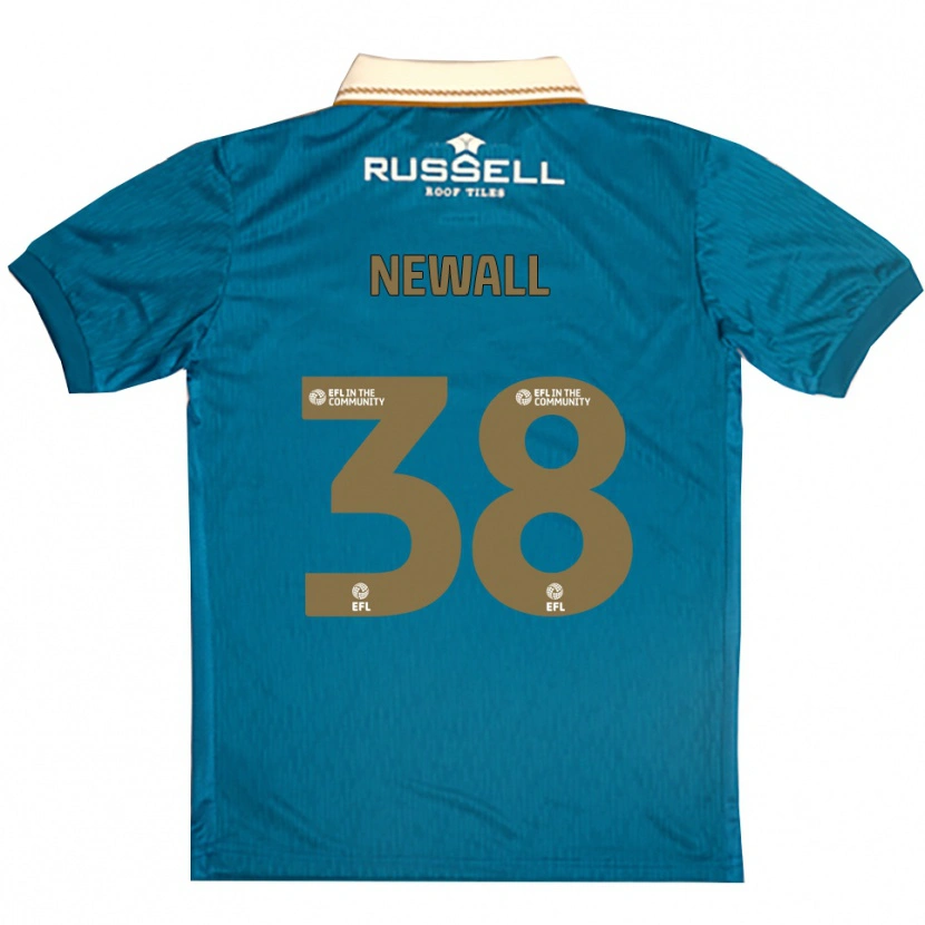 Danxen Mænd Jack Newall #38 Lyseblå Hvid Udebane Spillertrøjer 2025/26 Trøje T-Shirt