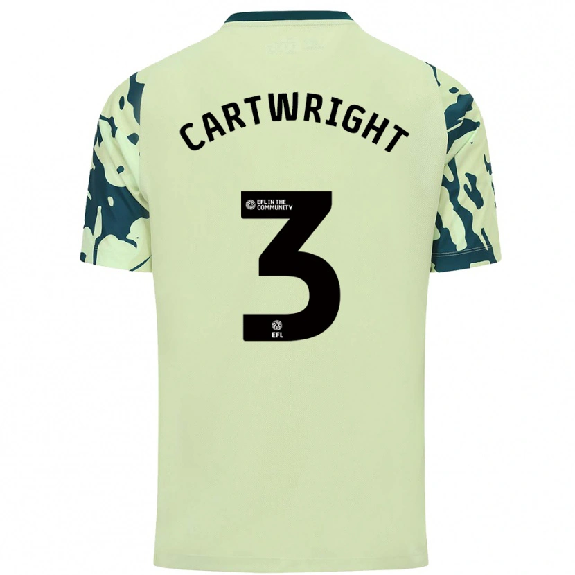 Danxen Mænd Logan Cartwright #3 Mørkegrøn Udebane Spillertrøjer 2025/26 Trøje T-Shirt