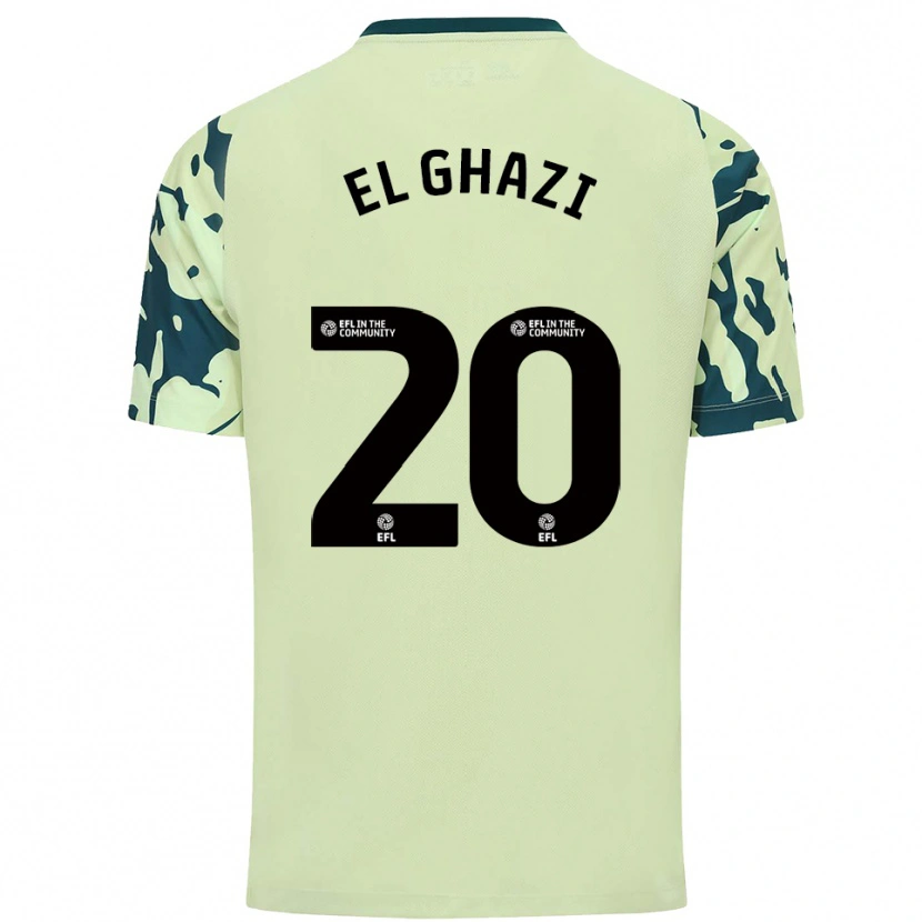 Danxen Mænd Anwar El Ghazi #20 Mørkegrøn Udebane Spillertrøjer 2025/26 Trøje T-Shirt