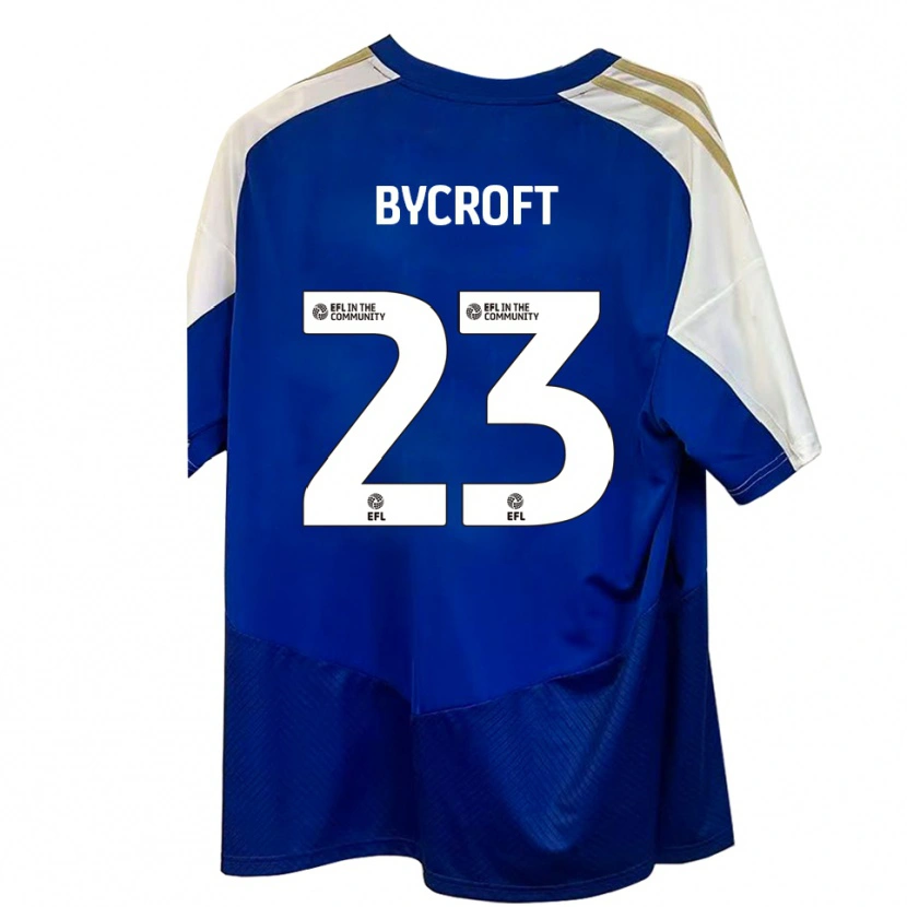 Danxen Mænd Jack Bycroft #23 Blå Hvid Guld Udebane Spillertrøjer 2025/26 Trøje T-Shirt