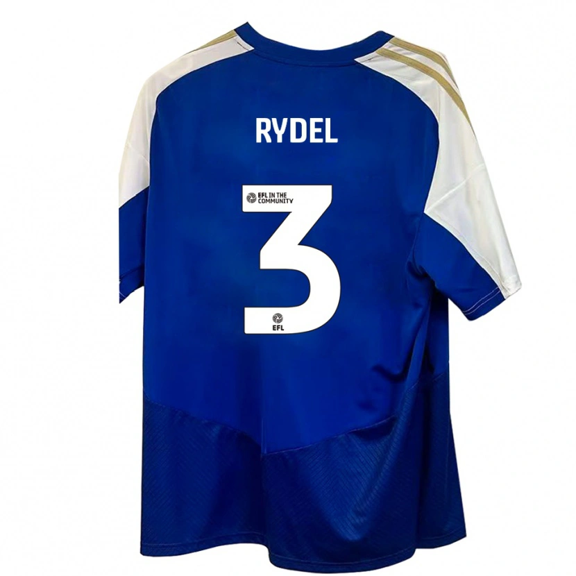 Danxen Mænd Ryan Rydel #3 Blå Hvid Guld Udebane Spillertrøjer 2025/26 Trøje T-Shirt