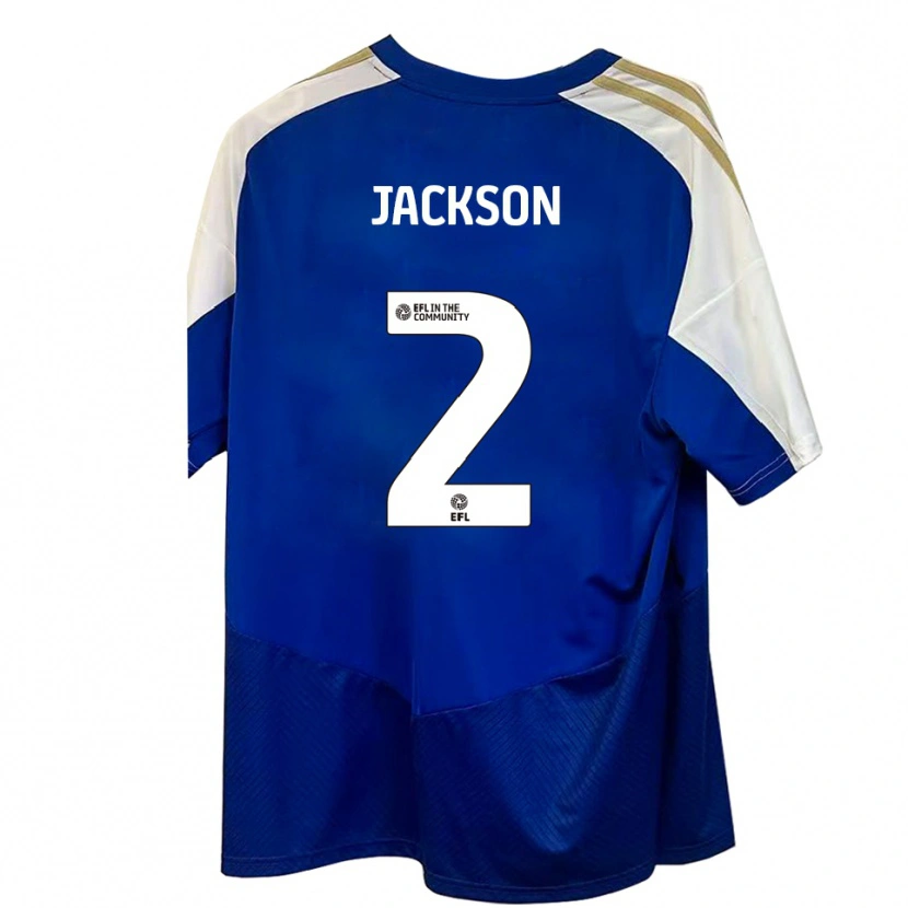 Danxen Mænd Bow Jackson #2 Blå Hvid Guld Udebane Spillertrøjer 2025/26 Trøje T-Shirt