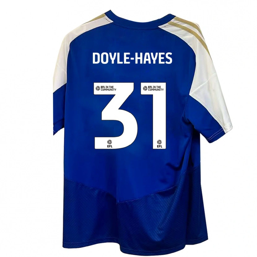 Danxen Mænd Jake Doyle-Hayes #31 Blå Hvid Guld Udebane Spillertrøjer 2025/26 Trøje T-Shirt