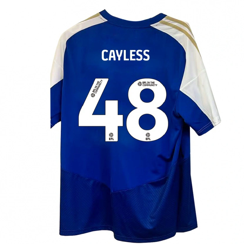 Danxen Mænd Louie Cayless #48 Blå Hvid Guld Udebane Spillertrøjer 2025/26 Trøje T-Shirt