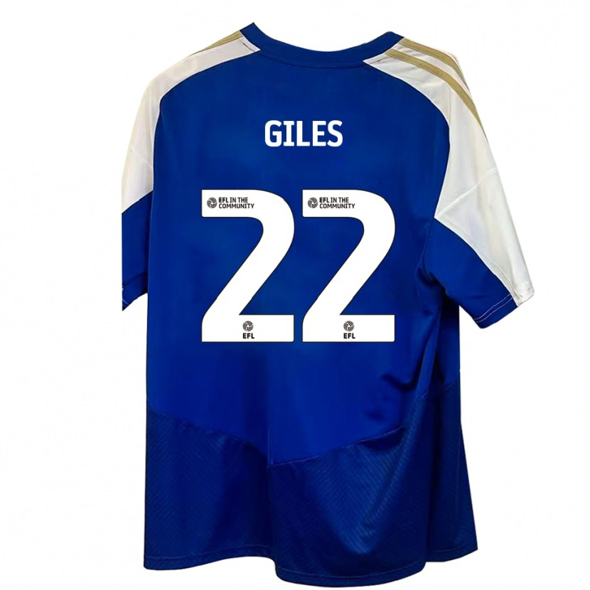 Danxen Mænd Olivia Giles #22 Blå Hvid Guld Udebane Spillertrøjer 2025/26 Trøje T-Shirt