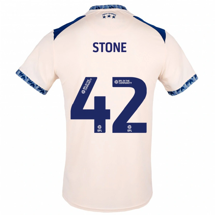 Danxen Mænd Michael Stone #42 Offwhite Marineblå Udebane Spillertrøjer 2025/26 Trøje T-Shirt