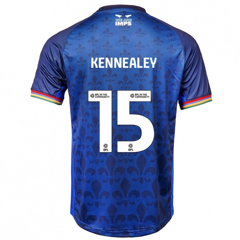 Danxen Mænd Josh Kennealey #15 Blå Marineblå Udebane Spillertrøjer 2025/26 Trøje T-Shirt