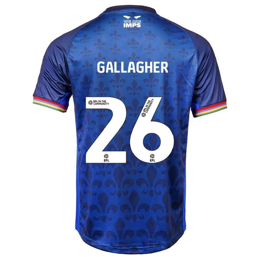 Danxen Mænd Oisín Gallagher #26 Blå Marineblå Udebane Spillertrøjer 2025/26 Trøje T-Shirt