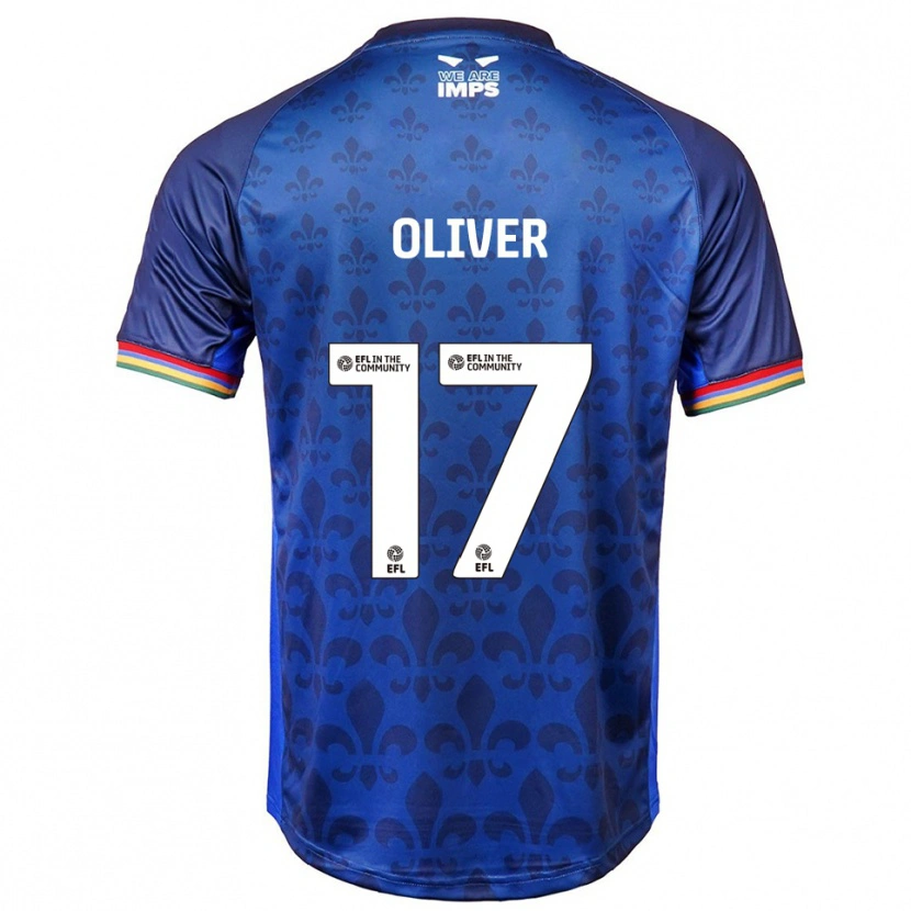 Danxen Mænd Kenzie Oliver #17 Blå Marineblå Udebane Spillertrøjer 2025/26 Trøje T-Shirt