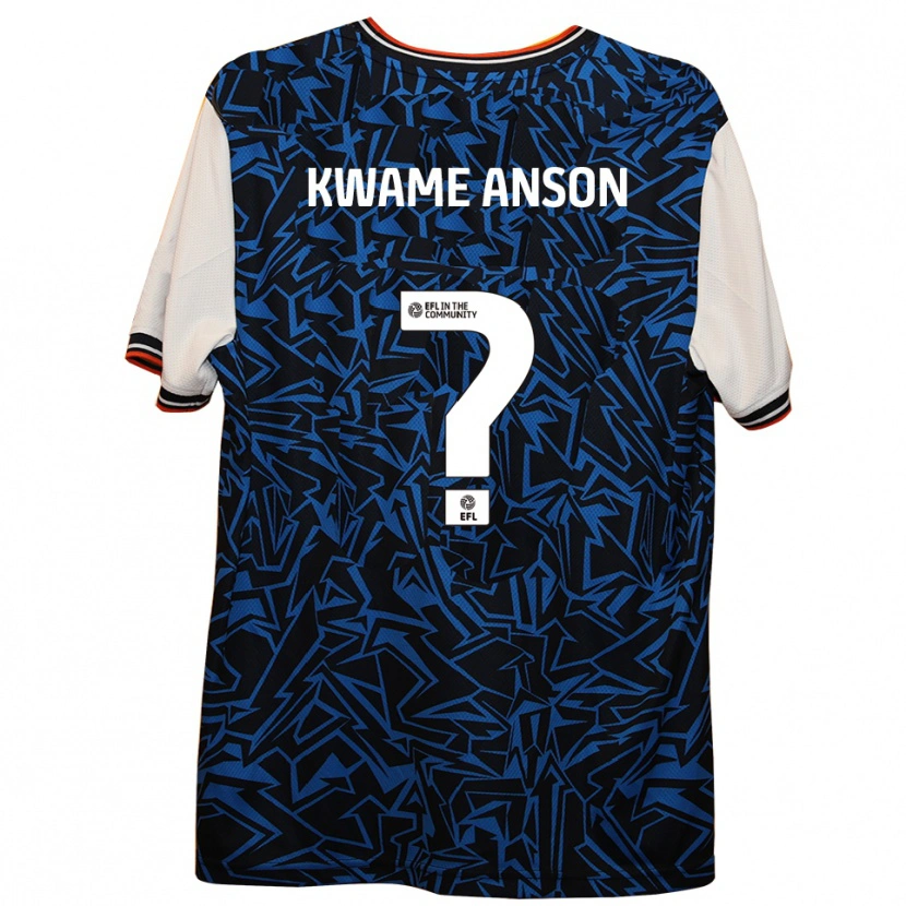 Danxen Mænd Enoch Kwame Anson #0 Blå Sort Hvid Udebane Spillertrøjer 2025/26 Trøje T-Shirt