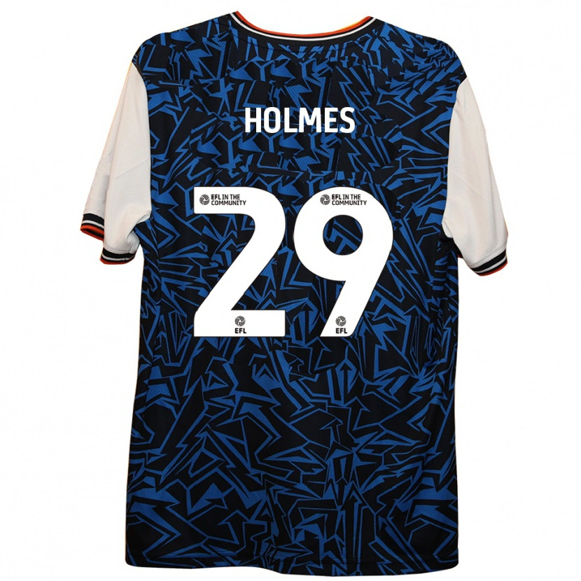 Danxen Mænd Tom Holmes #29 Blå Sort Hvid Udebane Spillertrøjer 2025/26 Trøje T-Shirt