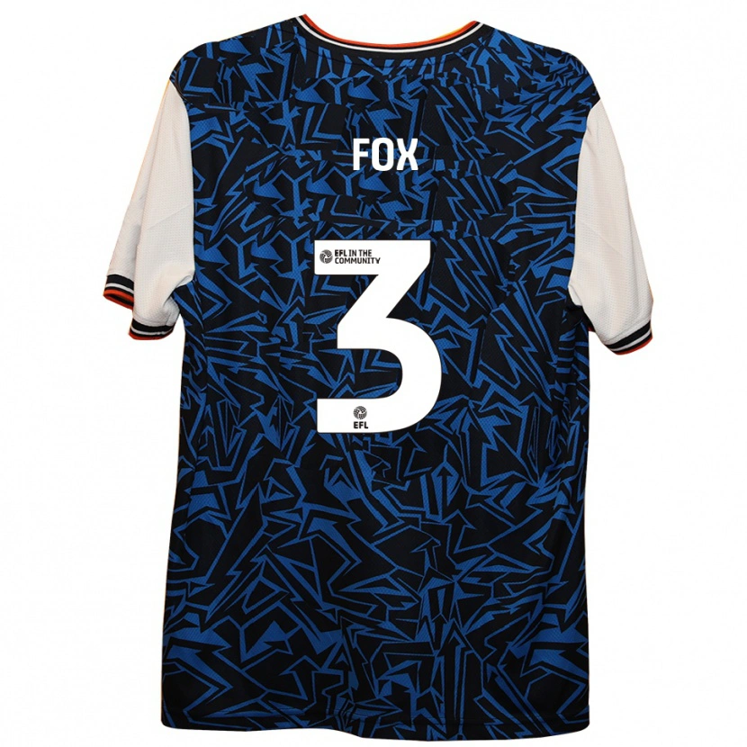 Danxen Mænd Harry Fox #3 Blå Sort Hvid Udebane Spillertrøjer 2025/26 Trøje T-Shirt