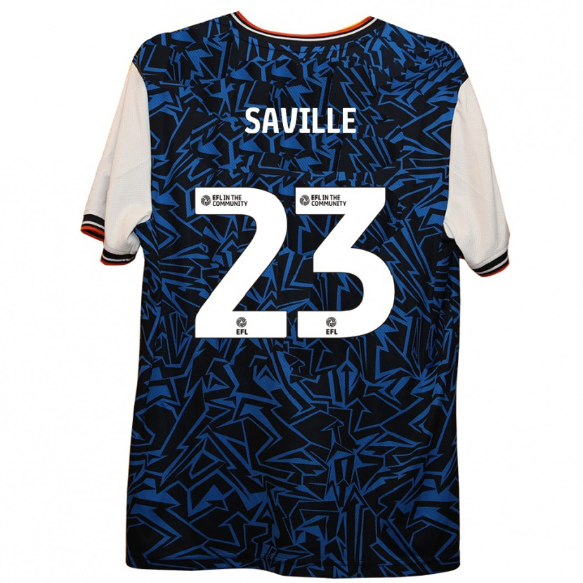 Danxen Mænd George Saville #23 Blå Sort Hvid Udebane Spillertrøjer 2025/26 Trøje T-Shirt