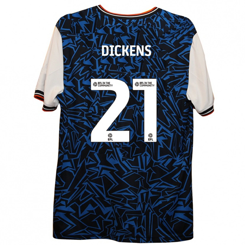 Danxen Mænd Andie Dickens #21 Blå Sort Hvid Udebane Spillertrøjer 2025/26 Trøje T-Shirt