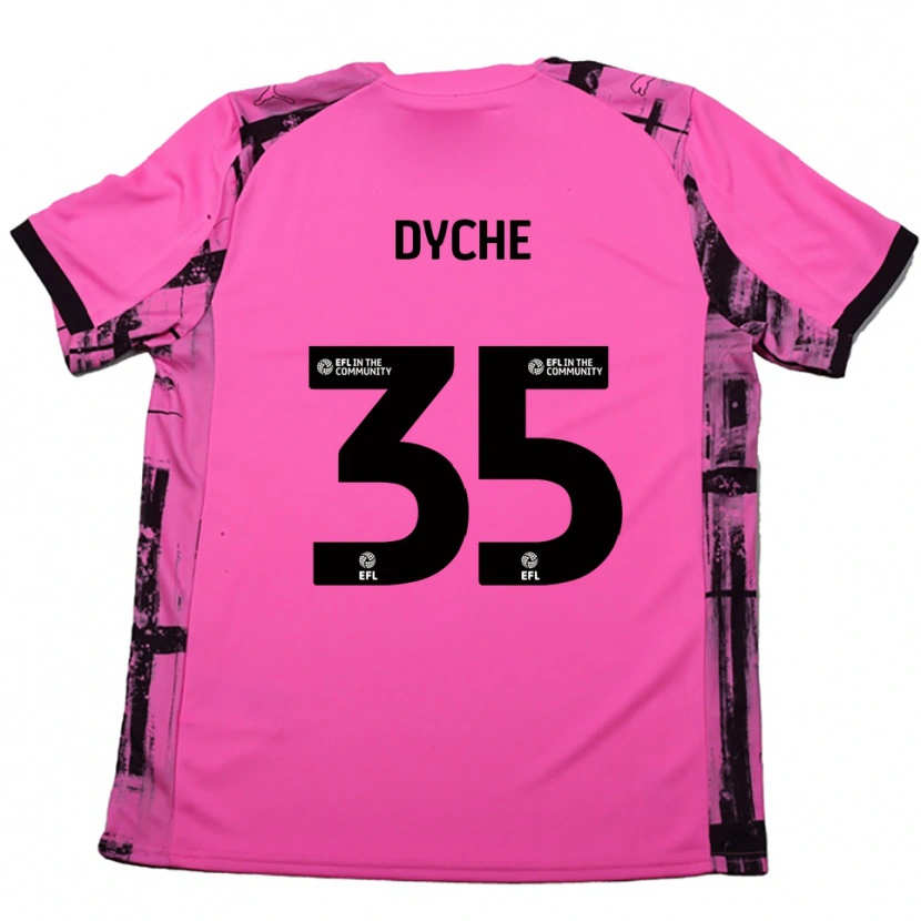 Danxen Mænd Max Dyche #35 Rose Rød Sort Udebane Spillertrøjer 2025/26 Trøje T-Shirt