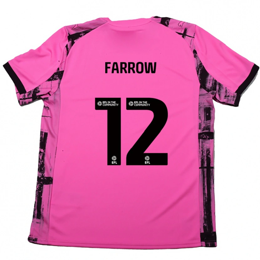 Danxen Mænd Kim Farrow #12 Rose Rød Sort Udebane Spillertrøjer 2025/26 Trøje T-Shirt