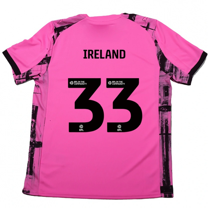 Danxen Mænd Matthew Ireland #33 Rose Rød Sort Udebane Spillertrøjer 2025/26 Trøje T-Shirt