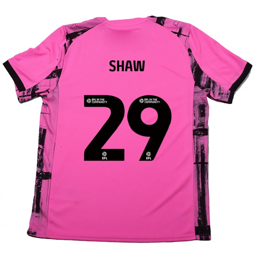 Danxen Mænd Liam Shaw #29 Rose Rød Sort Udebane Spillertrøjer 2025/26 Trøje T-Shirt